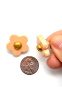 Golden Flower Ceramic Studs